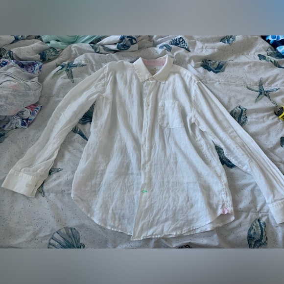 Lilly Pulitzer Men's White Casual Button Down Shirt size Medium - Picture 4 of 7
